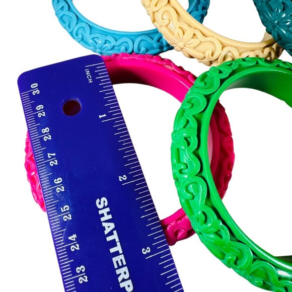 Thin scroll Fakelite bangle bracelets to mix and match NEW - Picture 2 of 5